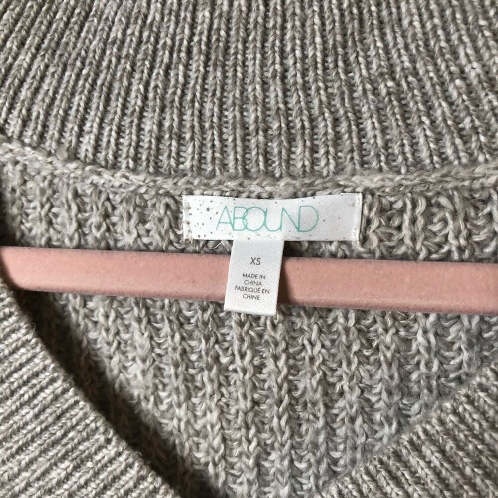 Abound Cable Knit Fringe Pullover Sweater Grey - Picture 3 of 6
